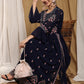 Kalini Women Navy Blue Floral Embroidered Thread Work Kurta with Sharara | Swadesiicart
