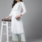 ADA Ethnic Motifs Embroidered Chikankari Floral Kurta | Swadesiicart