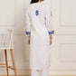 HOUSE OF KARI Women Ethnic Motifs Embroidered Regular Chikankari Pure Cotton Kurta with Trousers | Swadesiicart