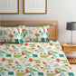 BOMBAY DYEING Serenita Yellow Geometric Cotton 144 TC King Bedsheet & 2 Pillow Covers - Swadesiicart