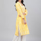 ADA Women Yellow & White Chikankari Hand-Embroidered Straight Kurta | Swadesiicart