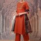 Vishudh Embroidered Regular Thread Work Kurta with Palazzo & Dupatta - Swadesiicart