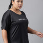 MKH Plus Size Relaxed Fit Typography Printed Drop Shoulder Sleeves Dri-Fit Sports T-shirt - Swadesiicart