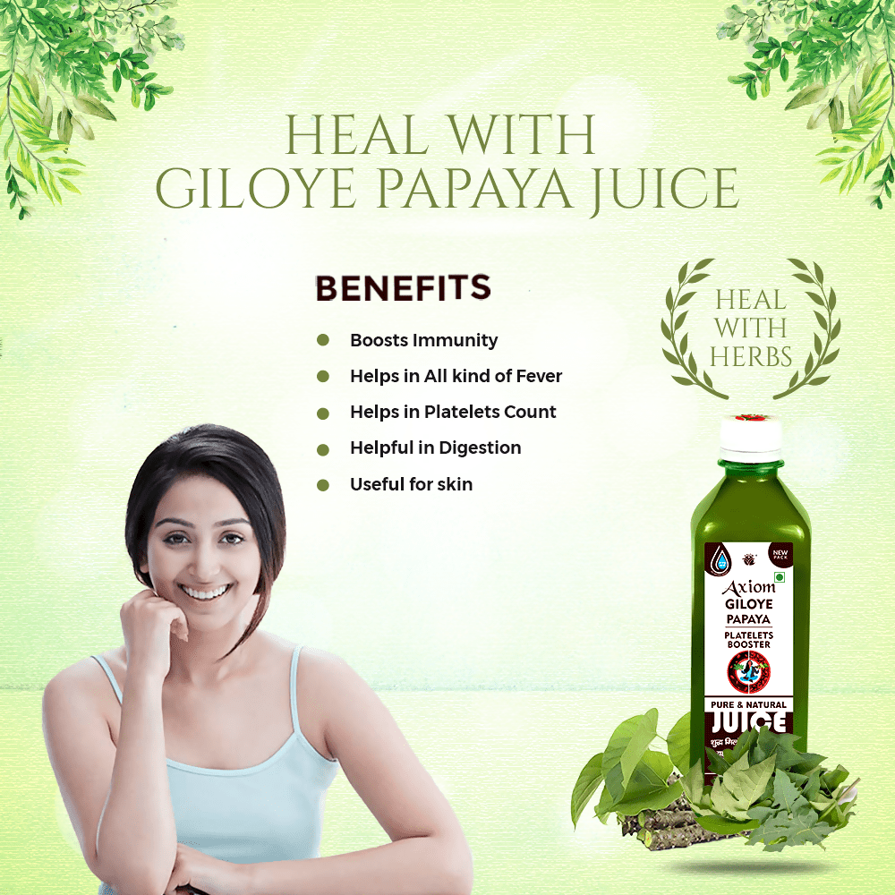 Axiom Ayurveda Giloye Papaya Juice - Swadesiicart