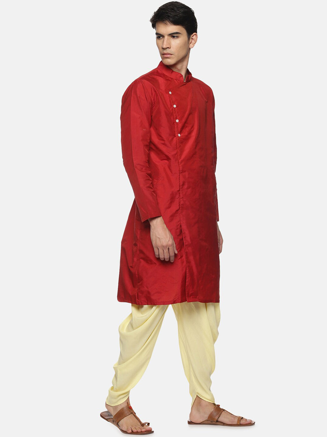Sethukrishna Men Yellow Solid Dhoti Pant | Swadesiicart