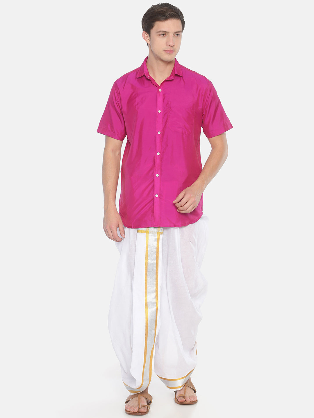 Sethukrishna Men White Solid Pocket Dhoti Pant | Swadesiicart