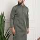 Sojanya Band Collar Ethnic Motifs Woven Design Kurta | Swadesiicart