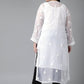 ADA Women Plus Size White Chikankari Embroidered Handloom Kurta with Inner | Swadesiicart