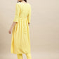 Sangria Yellow Ethnic Motifs Embroidered Chikankari A-Line Kurta | Swadesiicart