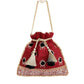 Masq Red & Black Embellished Embroidered Potli Clutch