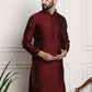 Sojanya Men Maroon Printed Straight Kurta | Swadesiicart