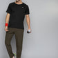 Alcis Men Black Slim Fit Running T-shirt | Swadesiicart