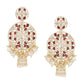 Shoshaa Maroon Contemporary Gold-Polished Kundan Drop Earrings With Jhumkas Earrings Sets | Swadesiicart
