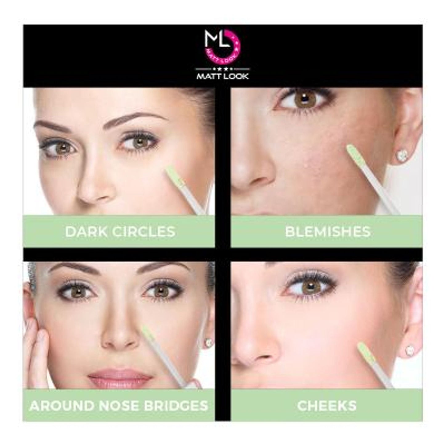 Matt Look Truly Matte Ultimate Cover Concealer - Green - Swadesiicart