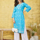 ADA Ethnic Motifs Embroidered Lucknowi Chikankari Kurta | Swadesiicart
