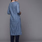 Biba Women Blue Pure Cotton Printed Straight Kurta - Swadesiicart