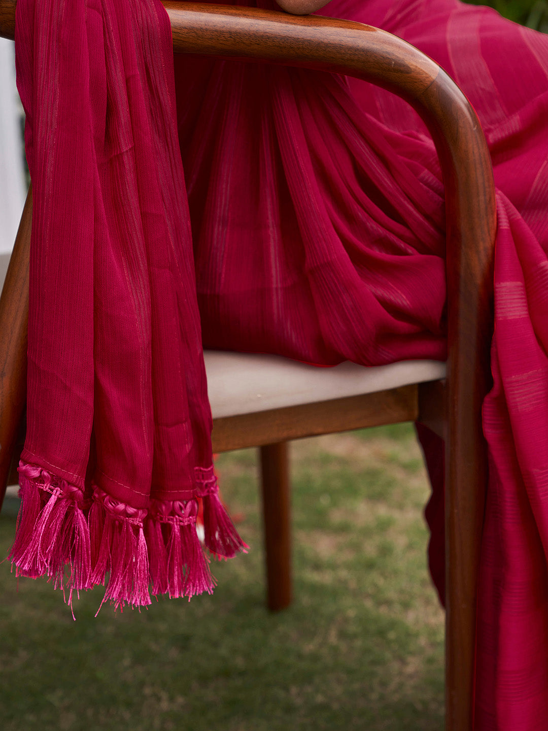 Tikhi Imli Striped Satin Ready to Wear Saree | Swadesiicart