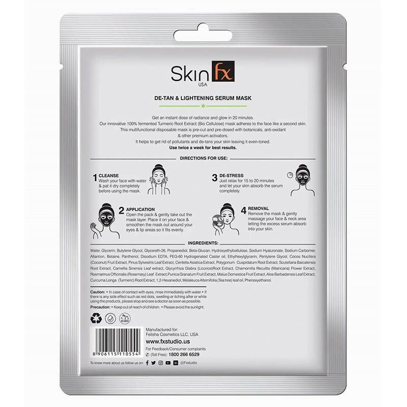 Skin Fx De-Tan & Lightening Serum Mask - Swadesiicart