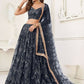 Black Butterfly Soft Net Embroidery With Real Mirror Work Lehenga Choli - Jihu Culture