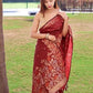 Kalini Floral Woven Design Zari Banarasi Saree | Swadesiicart