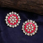 Shoshaa Women Magenta & Gold-Polished Circular Studs | Swadesiicart
