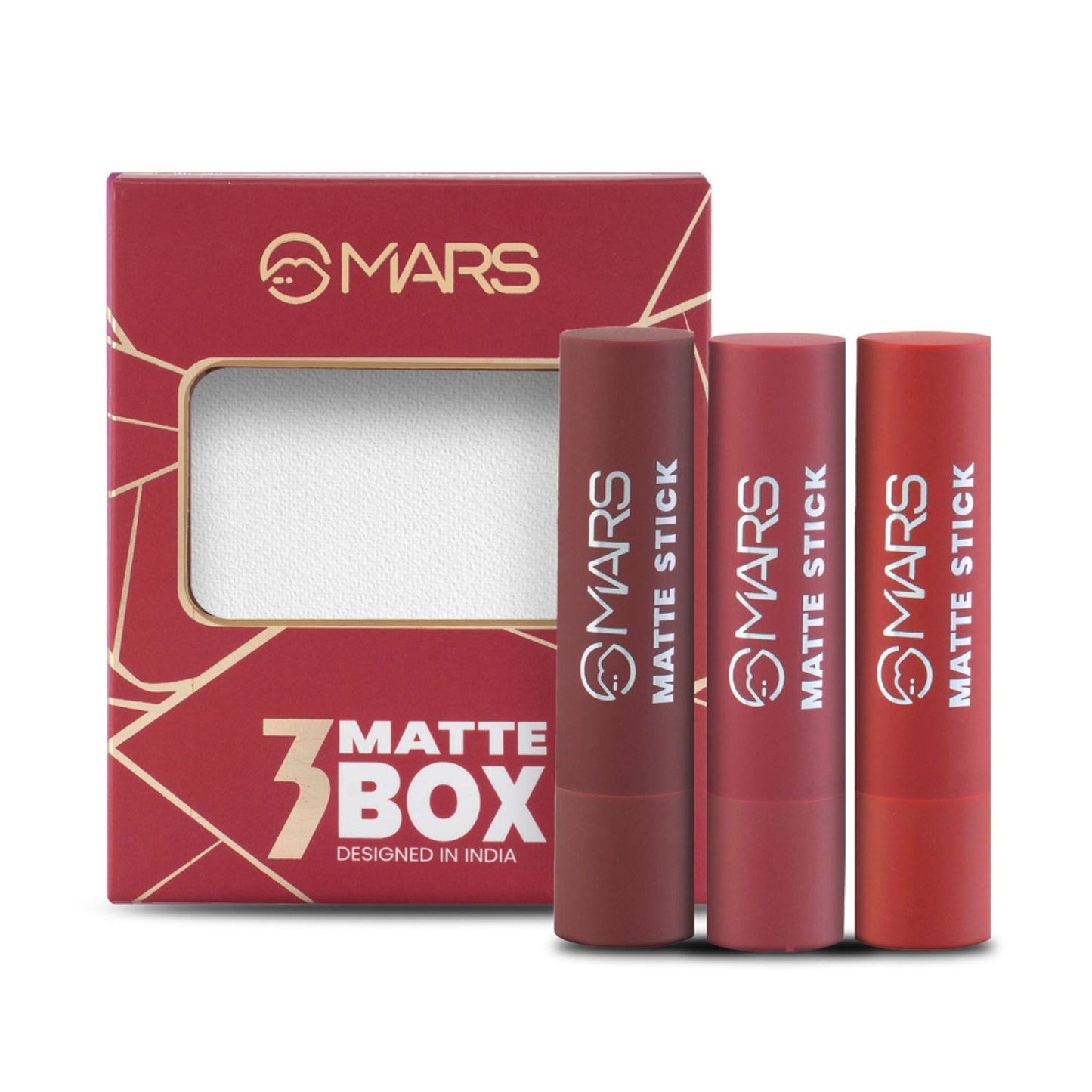 MARS Cosmetics Matte Lipsticks Box - 01 Reds and Maroons - Swadesiicart