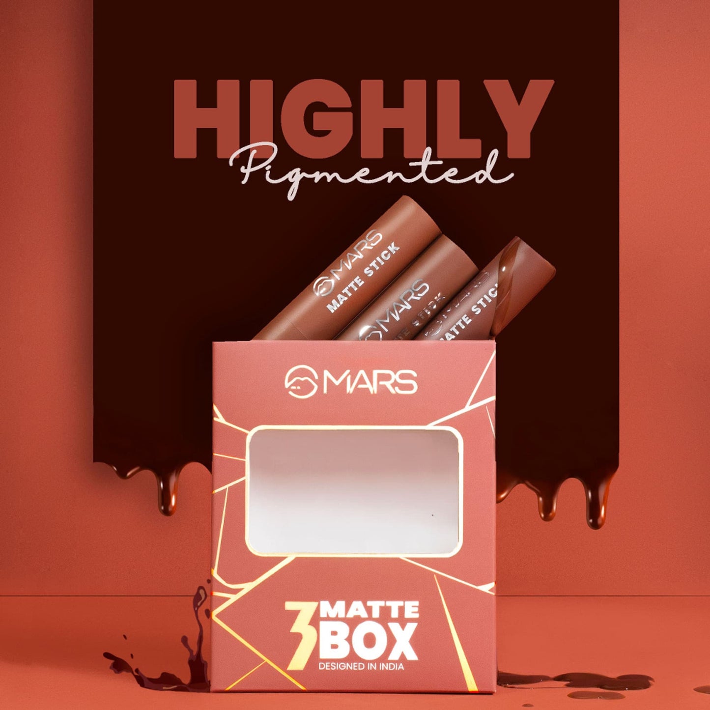 MARS Cosmetics Matte Lipsticks Box - 01 Reds and Maroons - Swadesiicart