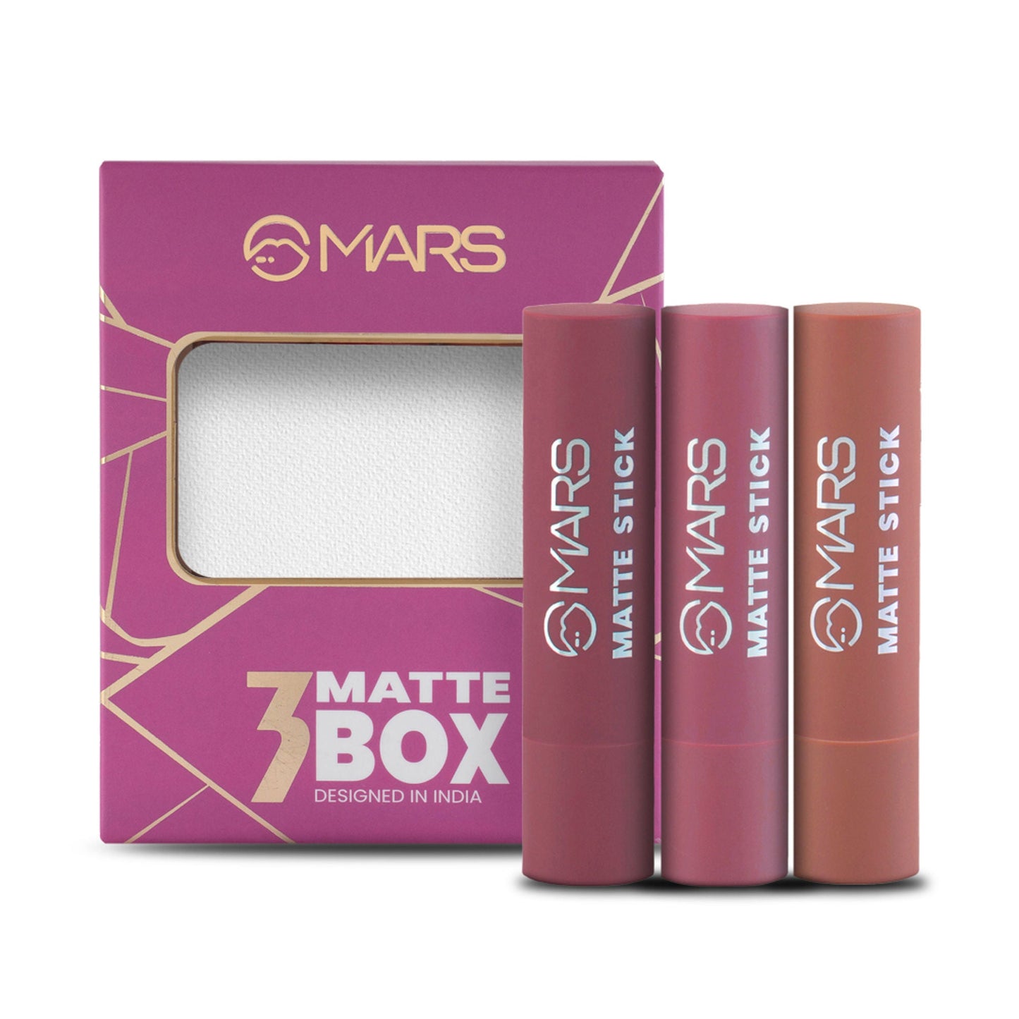 MARS Cosmetics Matte Lipsticks Box - 02 Peaches and Nudes - Swadesiicart