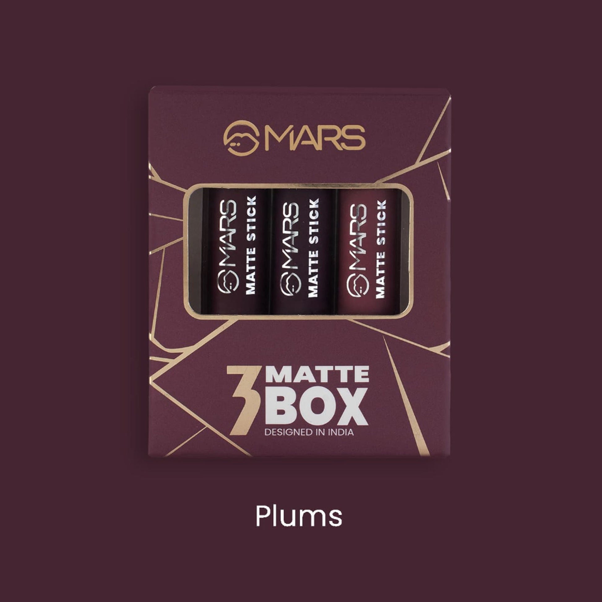 MARS Cosmetics Matte Lipsticks Box - 03 Plums - Swadesiicart