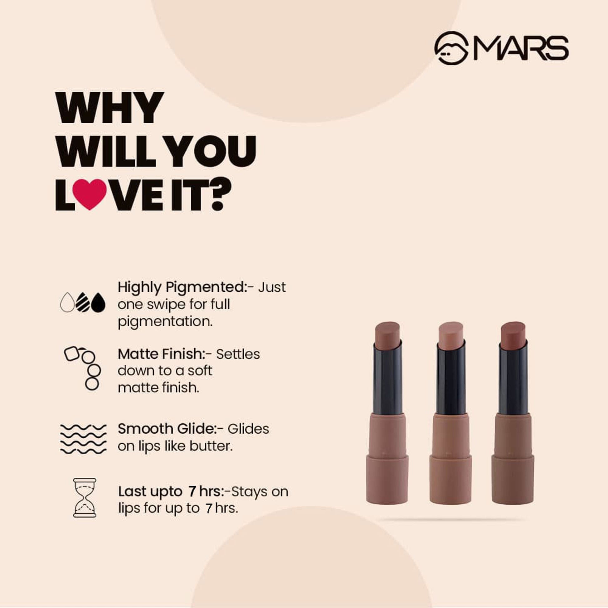MARS Cosmetics Matte Lipsticks Box - 04 Browns - Swadesiicart