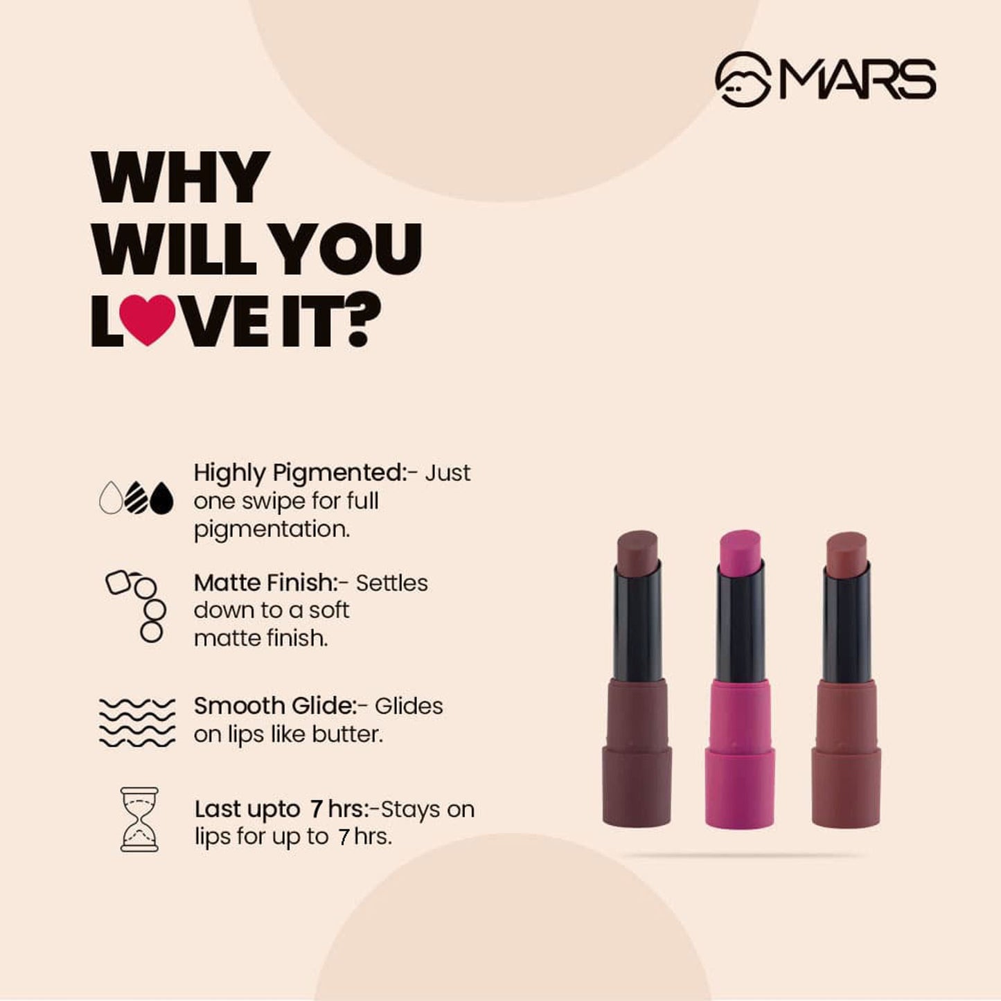 MARS Cosmetics Matte Lipsticks Box - All Rounder - Swadesiicart