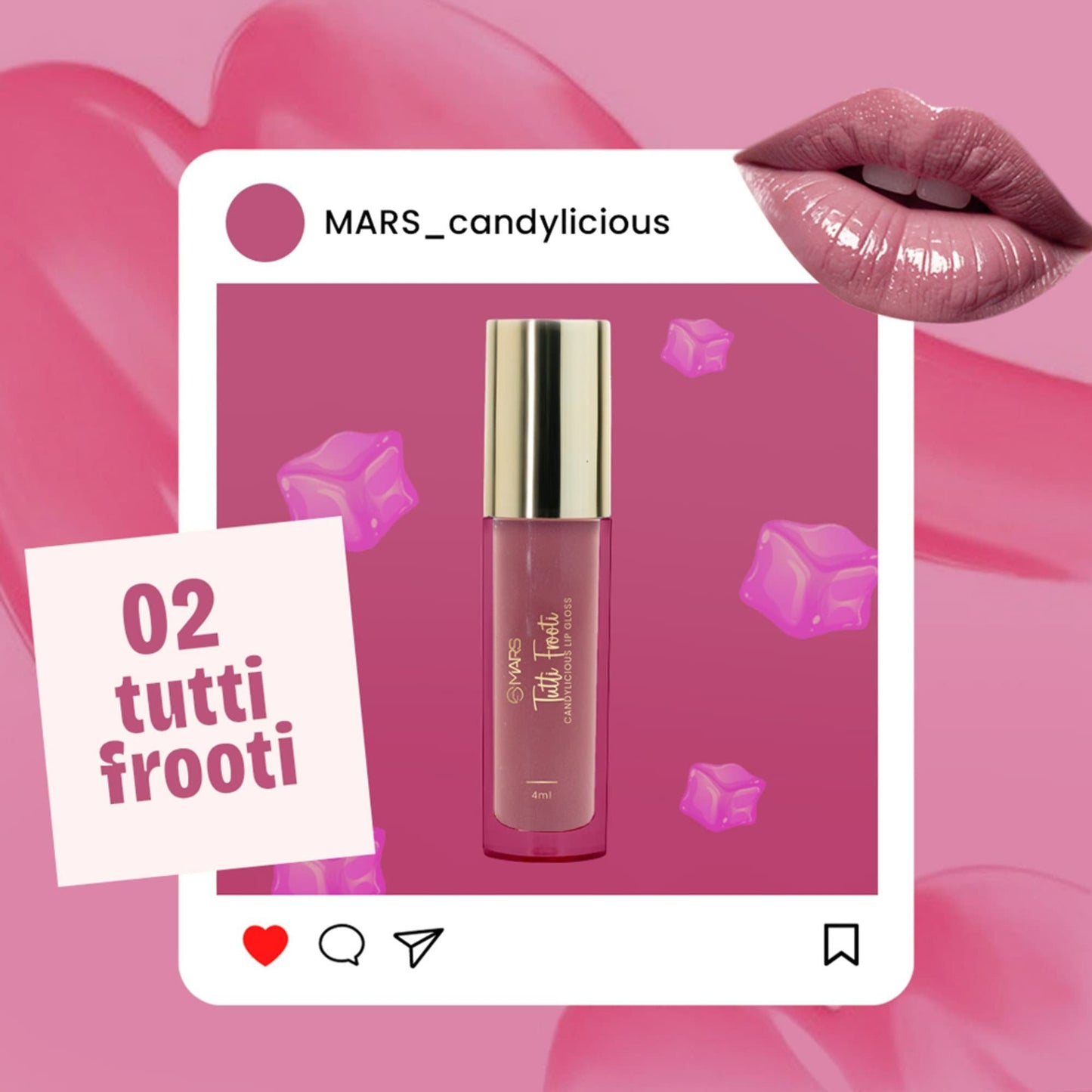 MARS Cosmetics Candylicious Colored Lip Gloss - Tutti Frooti - Swadesiicart