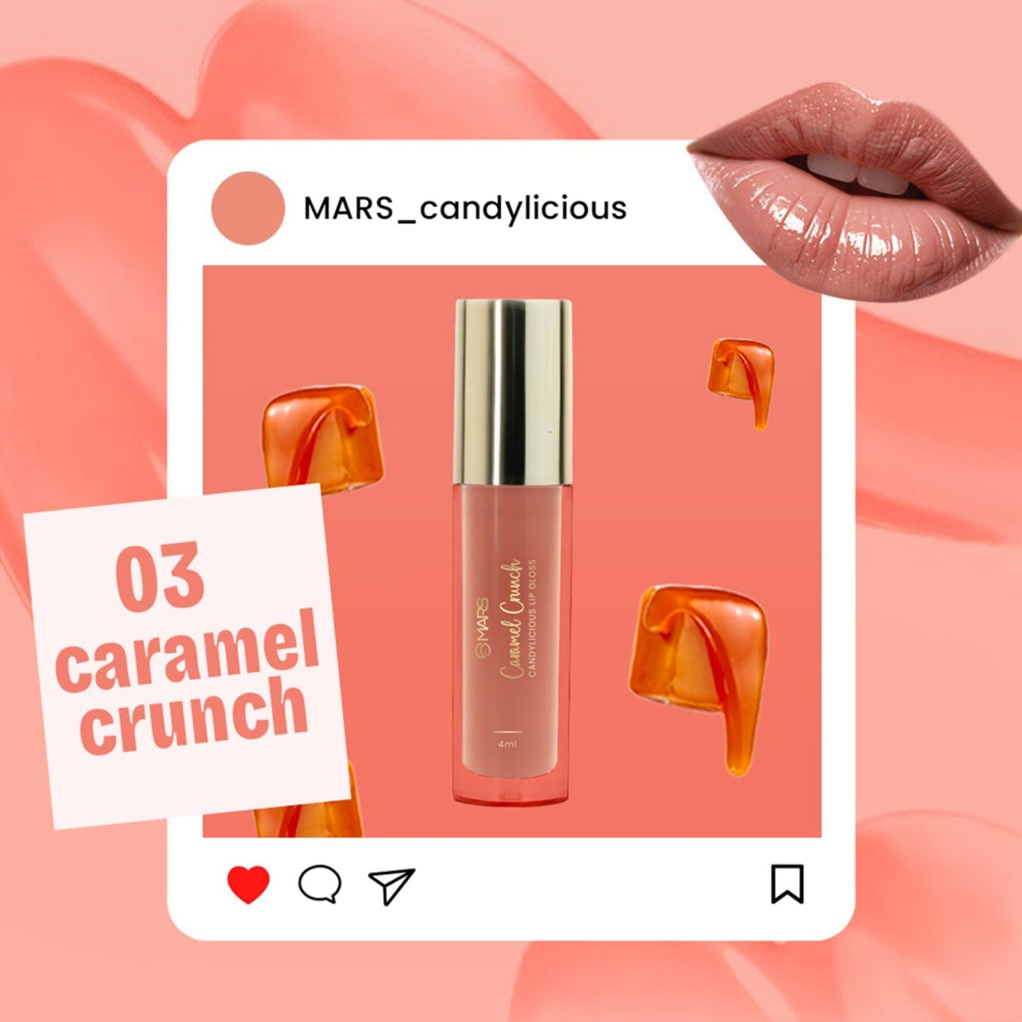 MARS Cosmetics Candylicious Colored Lip Gloss - Caramel Crunch - Swadesiicart