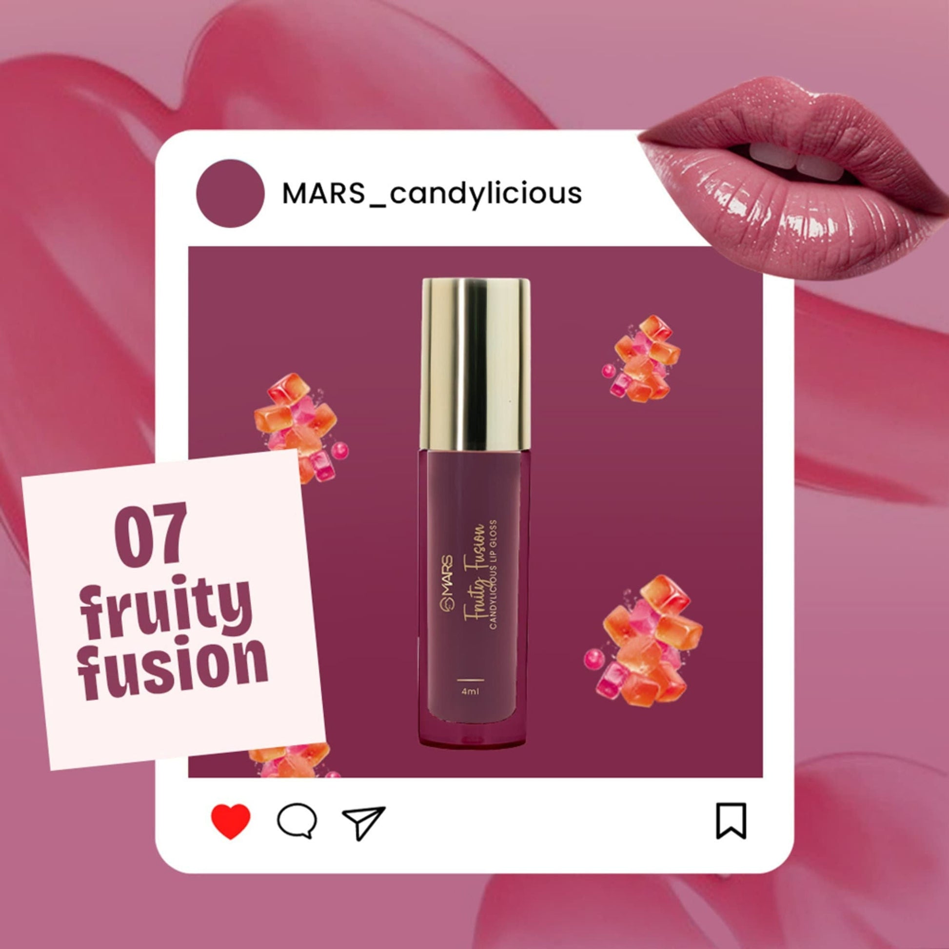 MARS Cosmetics Candylicious Colored Lip Gloss - Fruity Fusion - Swadesiicart