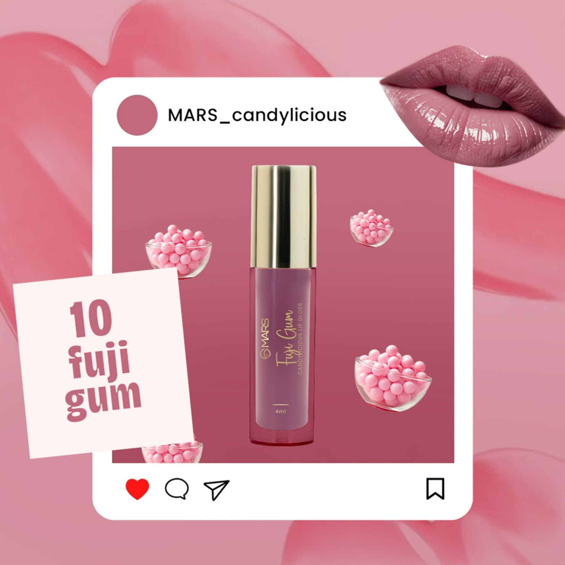 MARS Cosmetics Candylicious Colored Lip Gloss - Fuji Gum - Swadesiicart