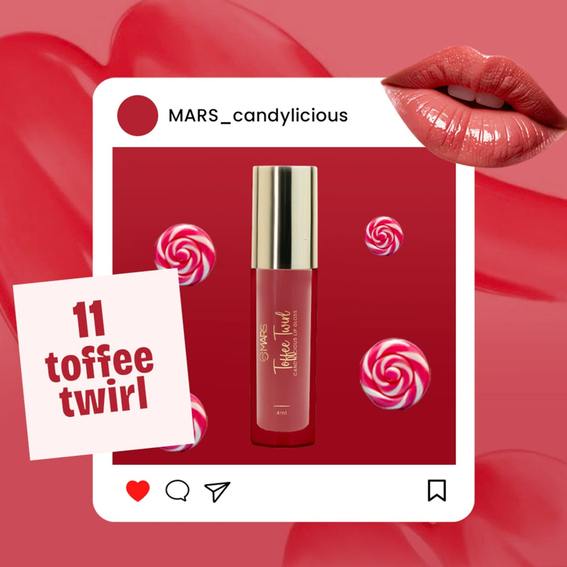 MARS Cosmetics Candylicious Colored Lip Gloss - Toffee Twirl - Swadesiicart