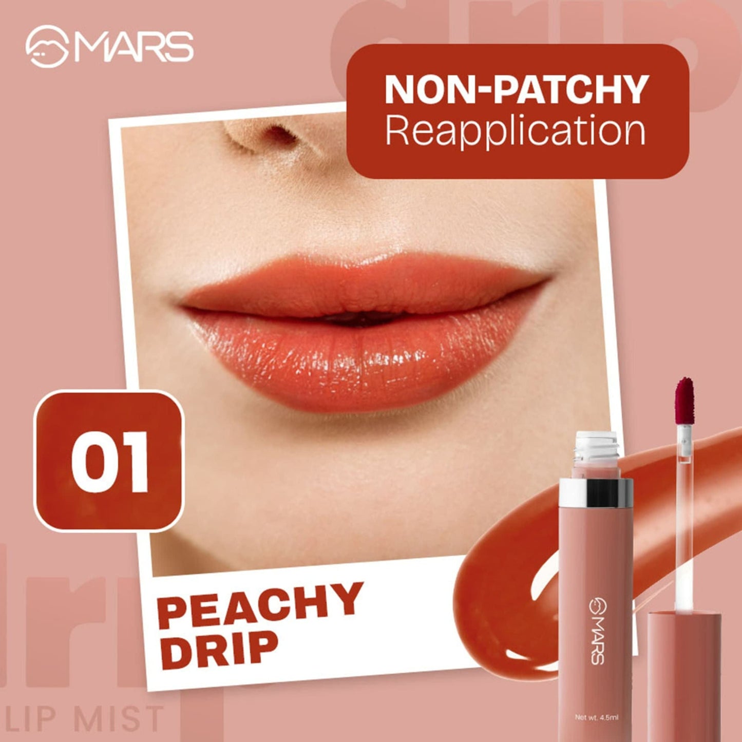 MARS Cosmetics Drip Lip Mist - 01 Peachy Drip - Swadesiicart