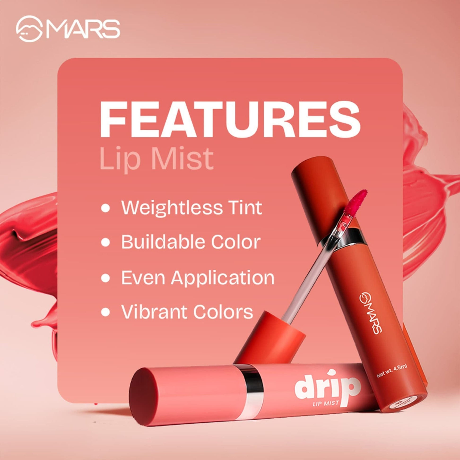 MARS Cosmetics Drip Lip Mist - 03 Rosewood Drip - Swadesiicart