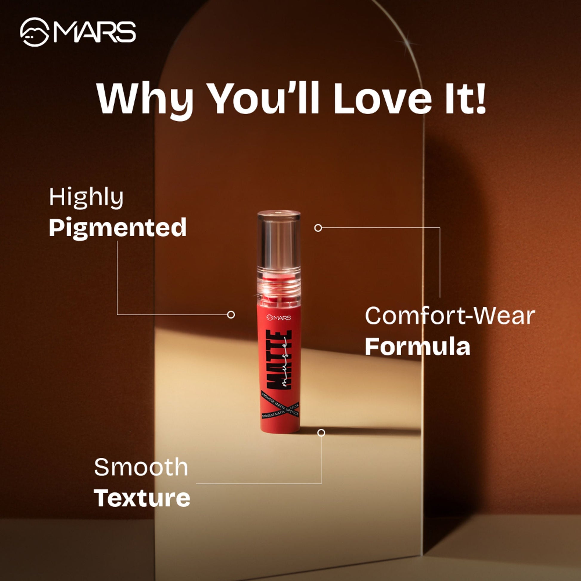 MARS Cosmetics Mousse Matte Lipstick - Love Lady - Swadesiicart