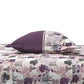 MYTRIDENT Mauve White Floral Cotton 144 TC Queen Bedsheet With 2 Pillow Covers - Swadesiicart