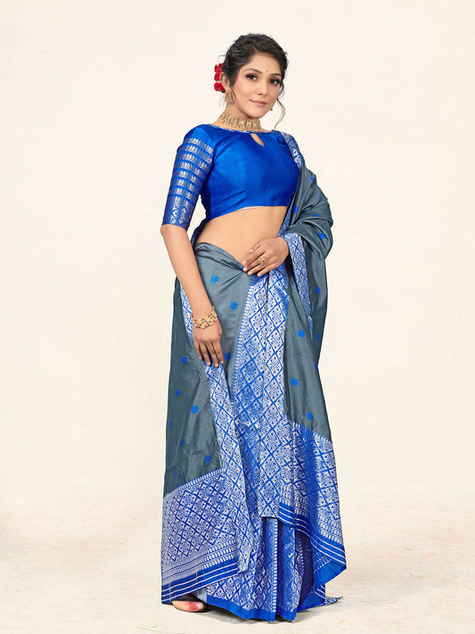 Kalini Woven Design Zari Mekla Chador Banarasi Saree | Swadesiicart