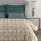 MYTRIDENT Mustard White Floral Cotton 144 TC Queen Bedsheet With 2 Pillow Covers - Swadesiicart