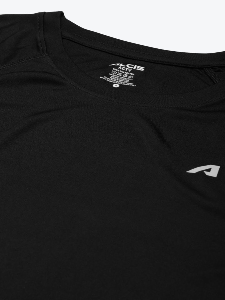 Alcis Men Black Slim Fit Running T-shirt | Swadesiicart