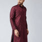 Sojanya Men Maroon Woven Design Straight Kurta | Swadesiicart