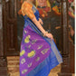 Very Much Indian Handloom Pure Cotton Paithani Swan Pallu-Marine Blue | Swadesiicart