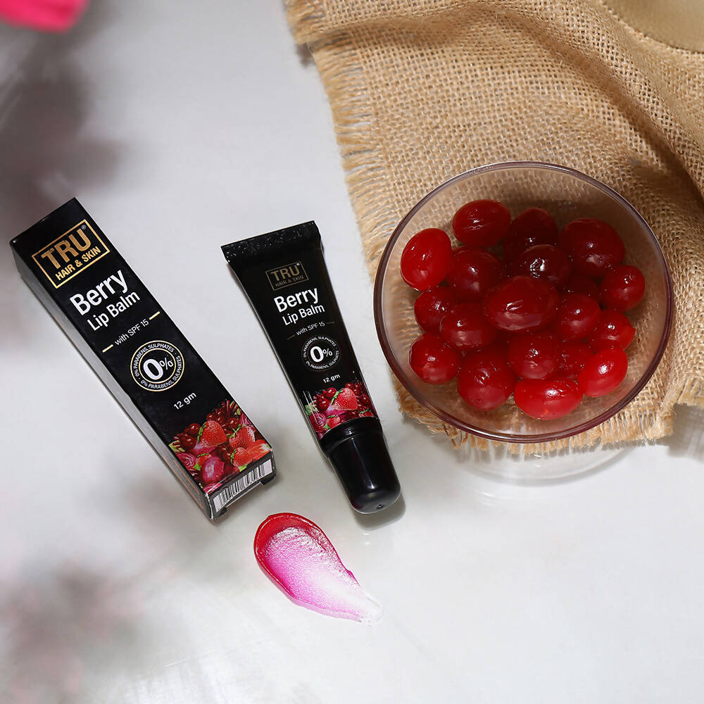 Tru Hair & Skin Berry Lip Balm With SPF 15 - Swadesiicart
