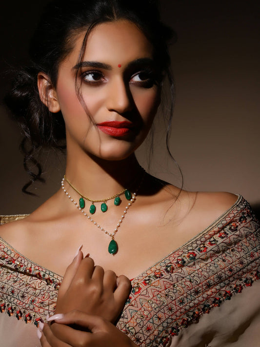 Women's Gold-Polished Necklace - Ruby Raang | Swadesiicart