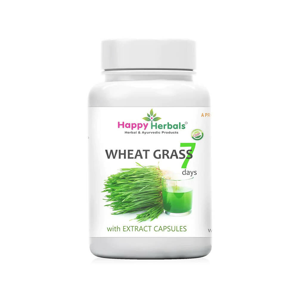 Happy Herbals Wheat Grass Capsules | Swadesiicart