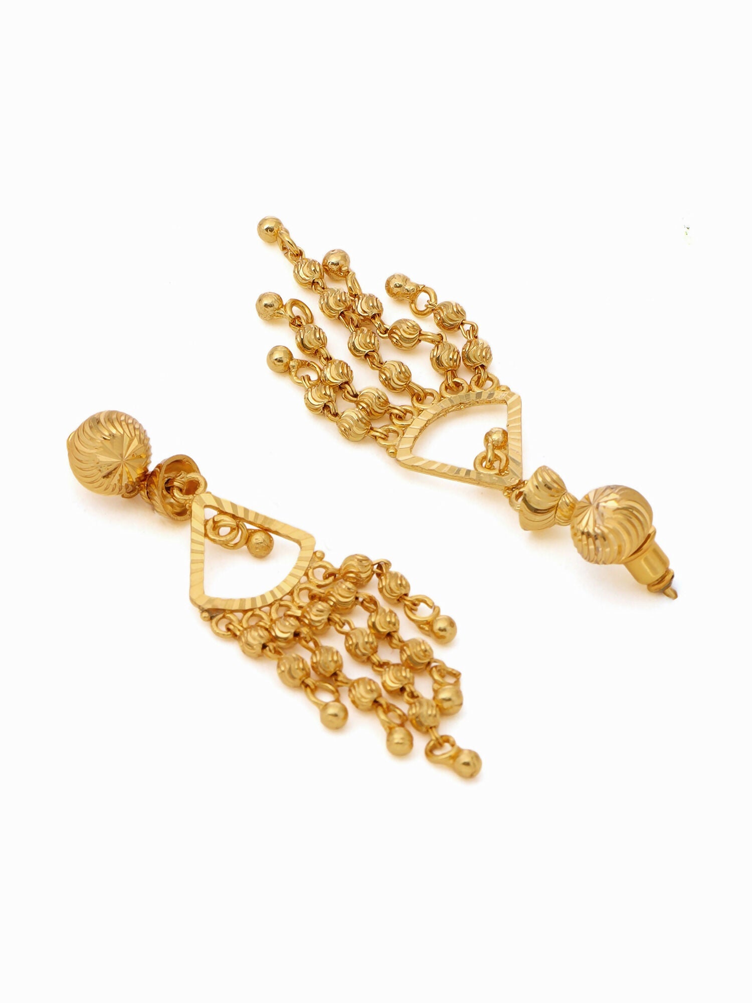 Ruby Raang Gold Dangler Earrings | Swadesiicart