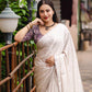 Grey Poly Silk Ethnic Motifs Saree with Unstitched Blouse - Hiral Fashion | Swadesiicart